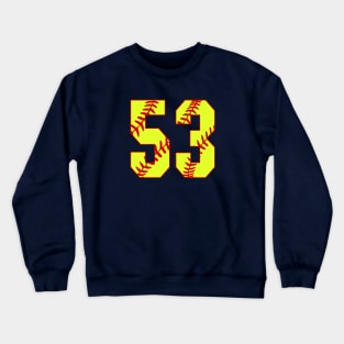 Fastpitch Softball Number 53 #53 Softball Shirt Jersey Uniform Favorite Player Biggest Fan Crewneck Sweatshirt